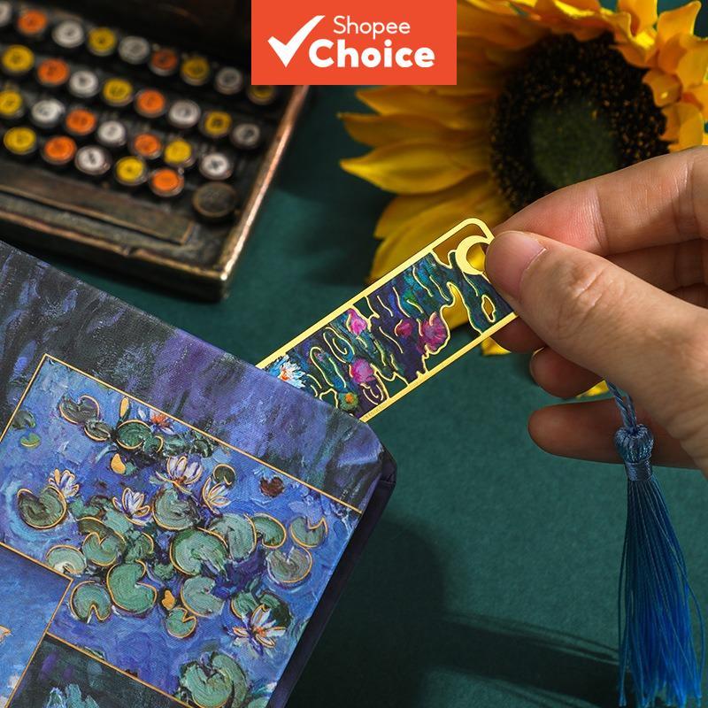 Marcador De Metal Com Pintura De Flores Vintage , Bronzeamento Oco Borla Para Leitor De Clube De Livros , Presente De An