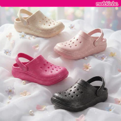 Babuche Infantil Molekinha Menina Glitter Fashion Fofa Brilho Estelar Conforto Original