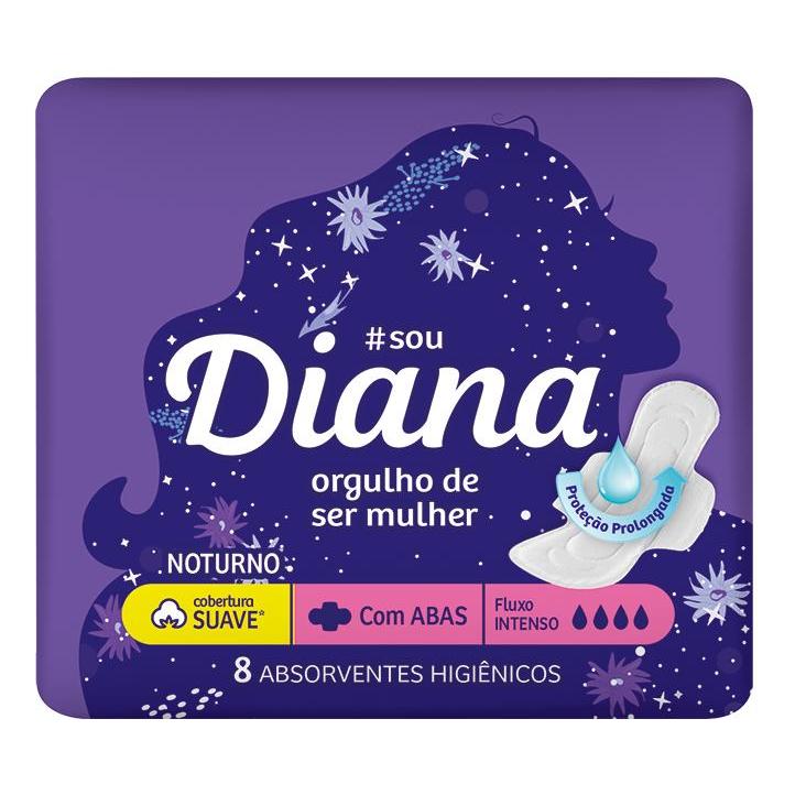 Absorvente Diana Noturno Suave 8 Unidades