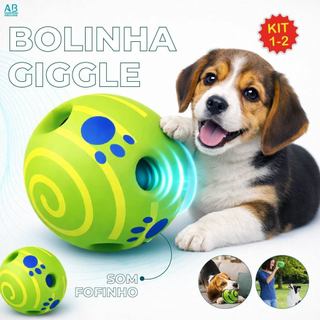 Bola Interativa Cachorro 8/10CM Brinquedo Divertido De Mastigar Wobble Wag Giggle Ball