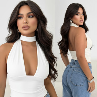 Cropped Multiformas Suplex  Amarração Costa Nua Top Frente Única Decote em Oferta na Shopee