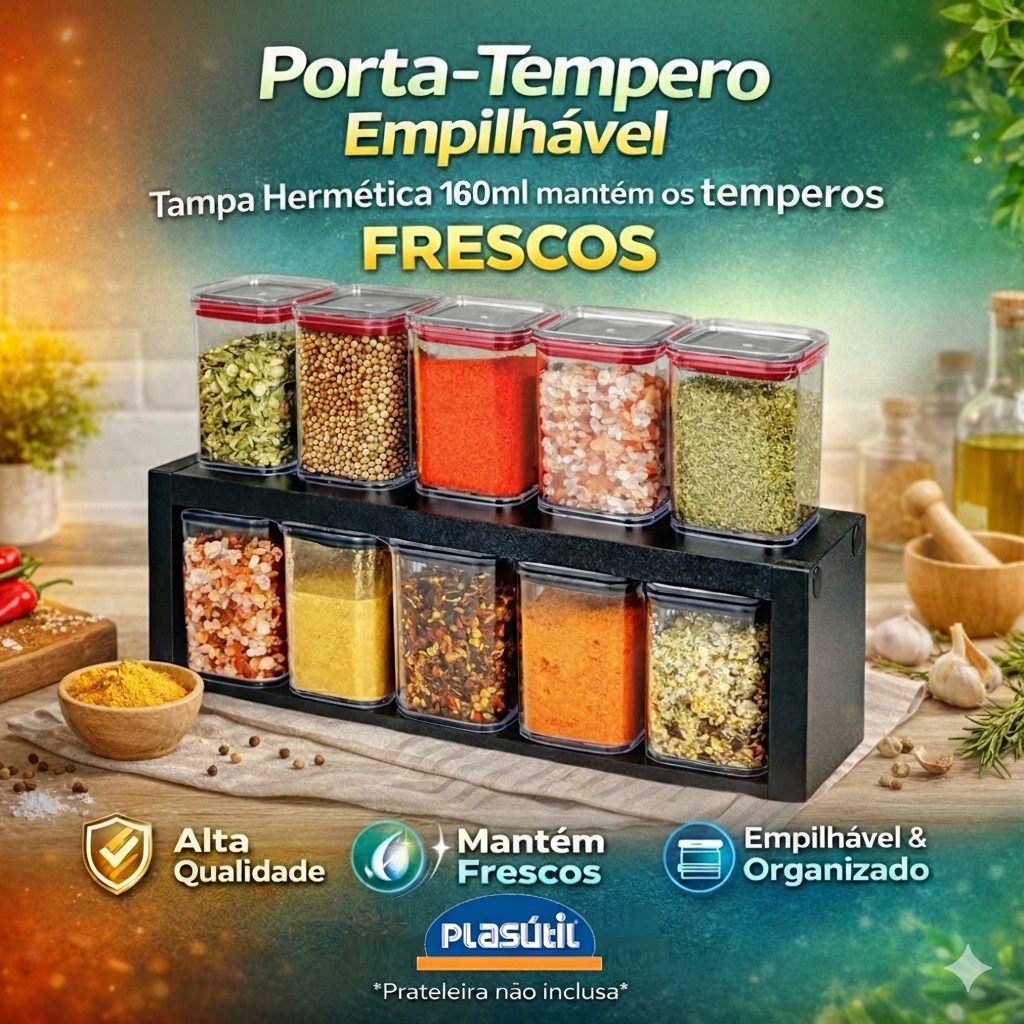 Mini Pote Empilhável 160ml Hermético Porta Tempero Sementes Granulados Itens de Costura Vermelho