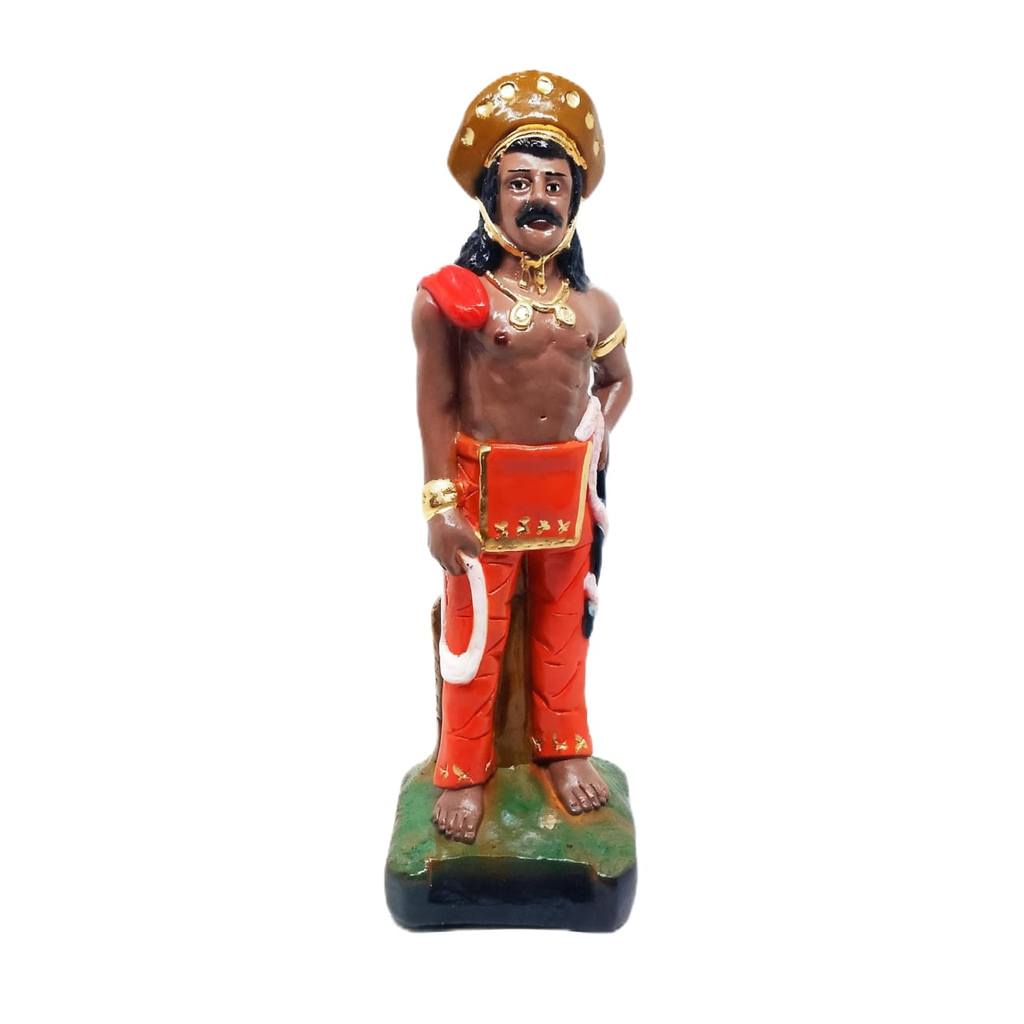 Estátua Estatueta Escultura Imagem Boiadeiro Umbanda Candomblé Gesso 22cm Altar Congá Porteira Tronqueira