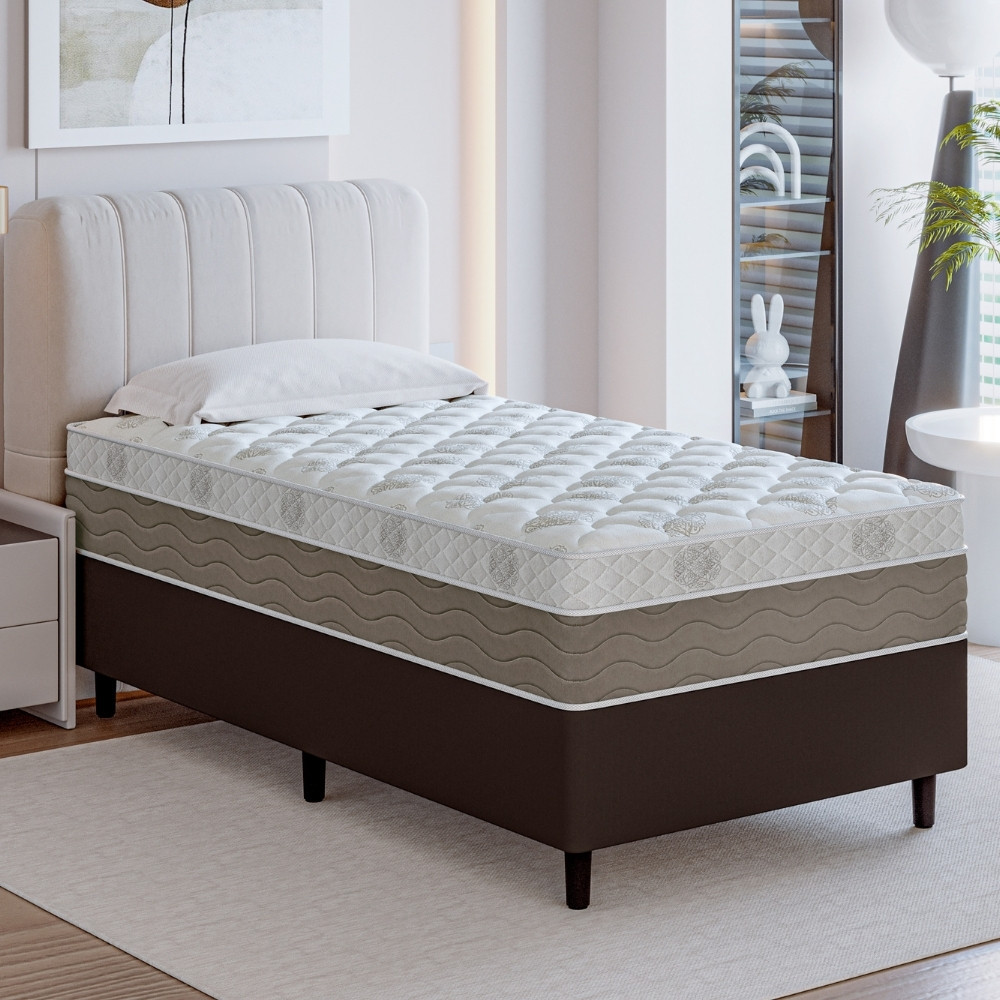 Cama Box Solteiro 88cm Molas Ensacadas Genebra Plus Umaflex