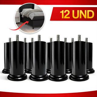 Kit Pés para Cama Box 12cm Forte e Durável c/ Parafuso | 1 a 12 Un | Casal Queen Super Queen Base em Oferta na Shopee