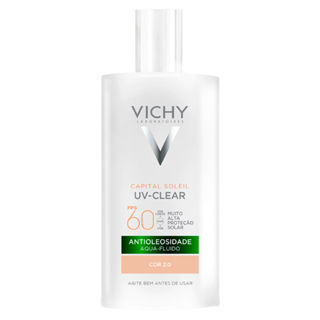 Protetor Solar Facial Vichy Capital Soleil UV-Clear Antioleosidade Aqua Fluido FPS 60 Cor 2.0 40g em Oferta na Shopee