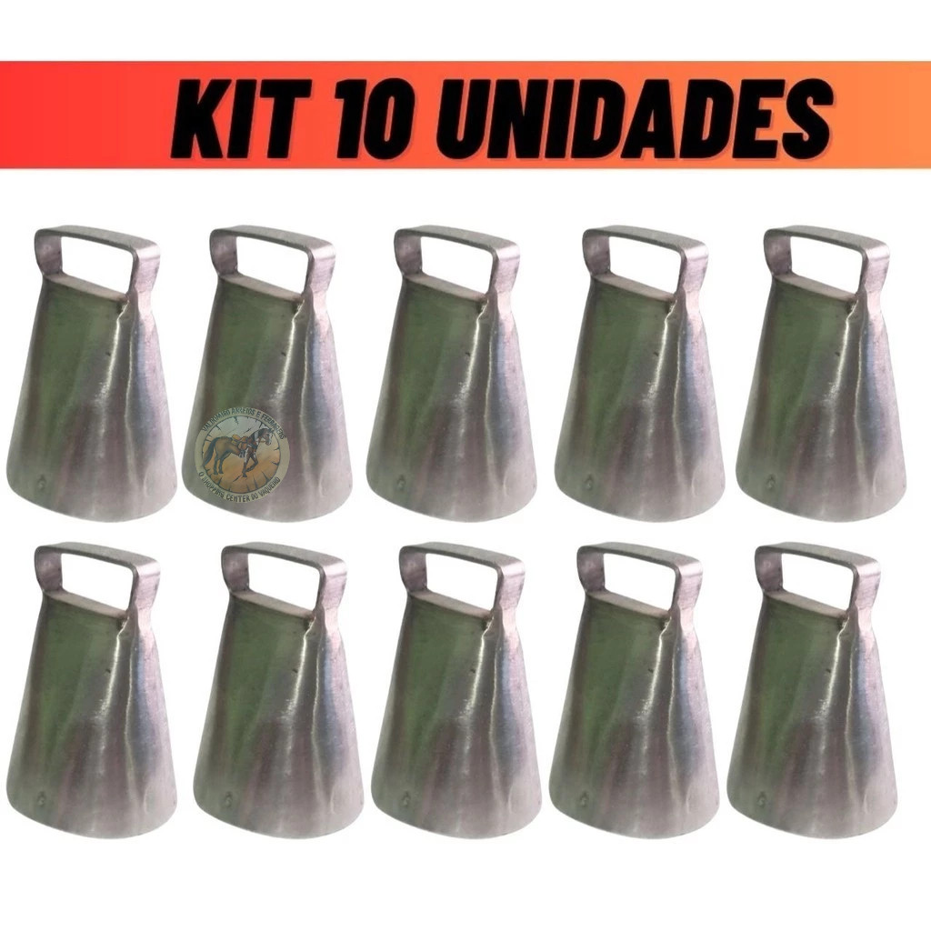 kit 10 Sino Para Vaca Touro Bezerro Sincerro Cabras Bode Cabritos Garrotes Boi 8cm Pequeno