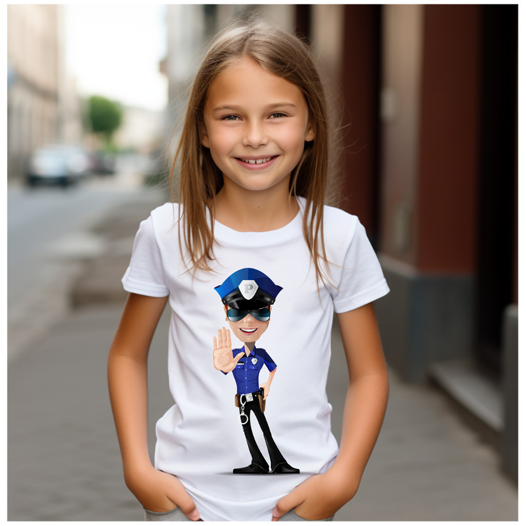 Camiseta infantil Unissex - QI original - Linha Policia - Nova York - FBI