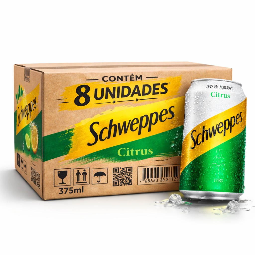 Kit 8 SCHWEPPES Citrus Leve em Açucares 350ml