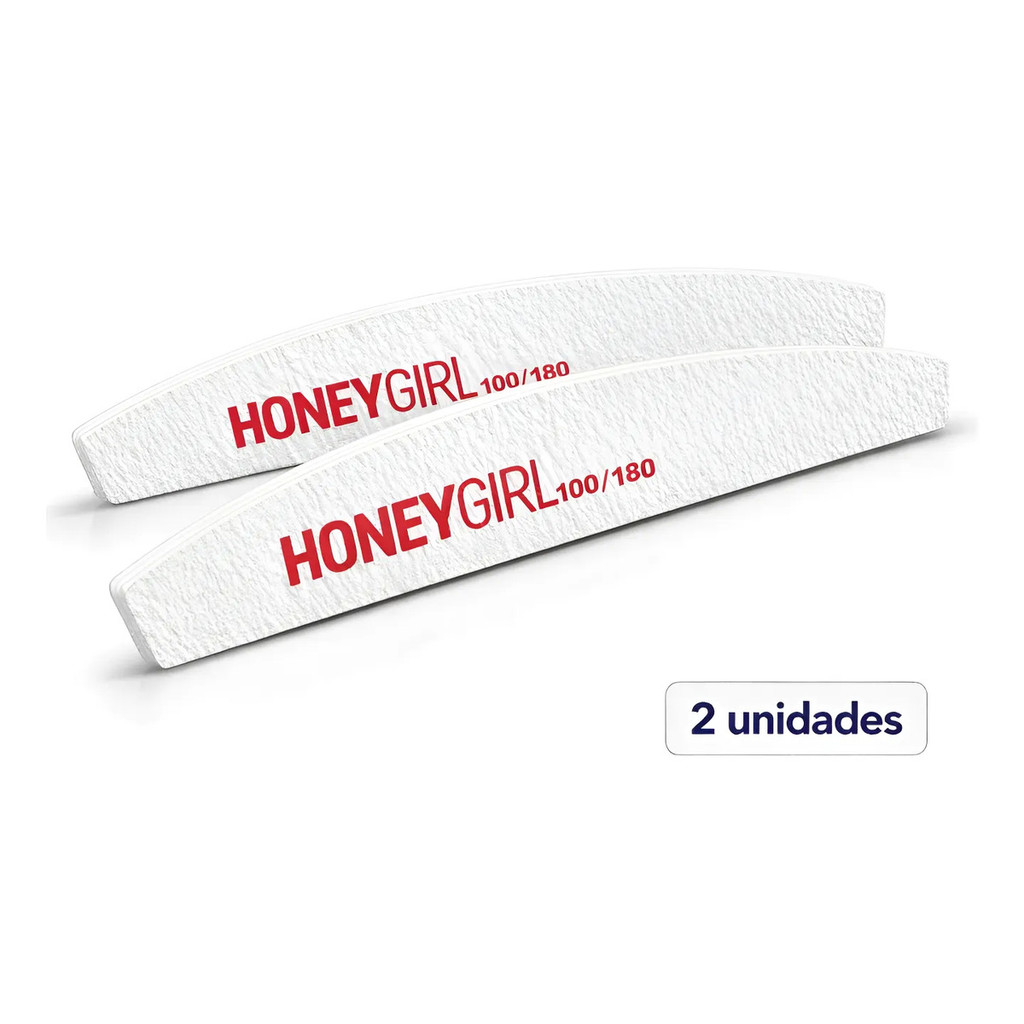 Lixa Boomerang 100/180 Honey Girl Para Unhas Gel 2 Uni