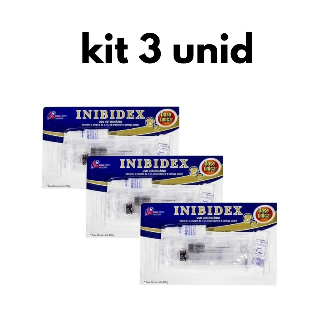 KIT Inibidex Inibidor De Cio Cadelas E Gatas 3 UN DOSE UNICA em Oferta na Shopee