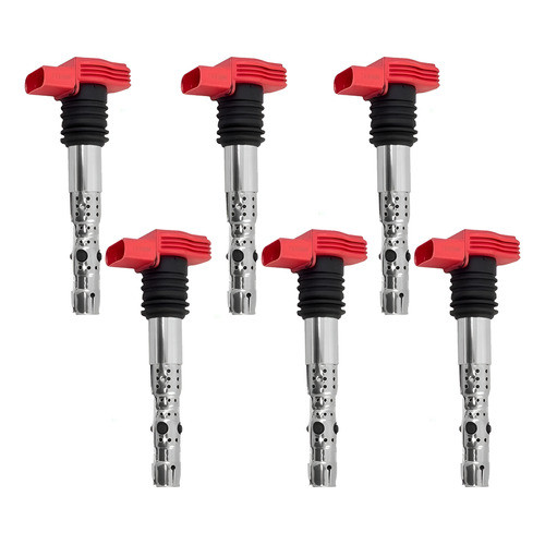 Kit 6 Bobinas Audi 180 Red Original Audi A4 A5 A6 V6 2001 R8