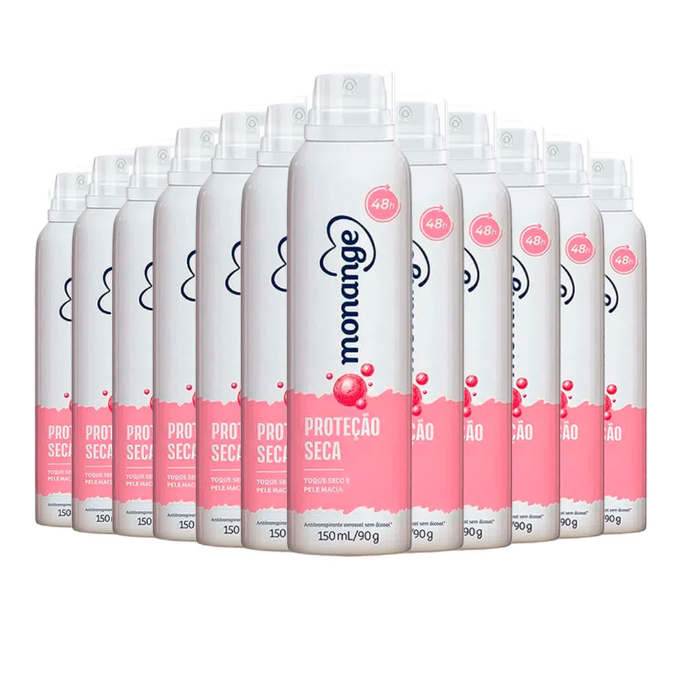 Kit Desodorante Aerosol Monange Proteção Seca 90g - 12 unidades em Oferta na Shopee