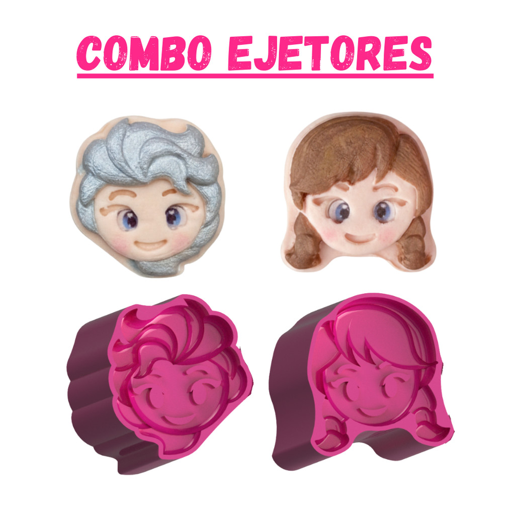 Ejetor Modelador Combo | Elsa e Ana para Brigadeiros e Doces