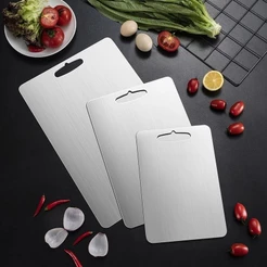 Tábua Para Cortar Alimentos Em Aço Inox 304 Envio Imediato Já