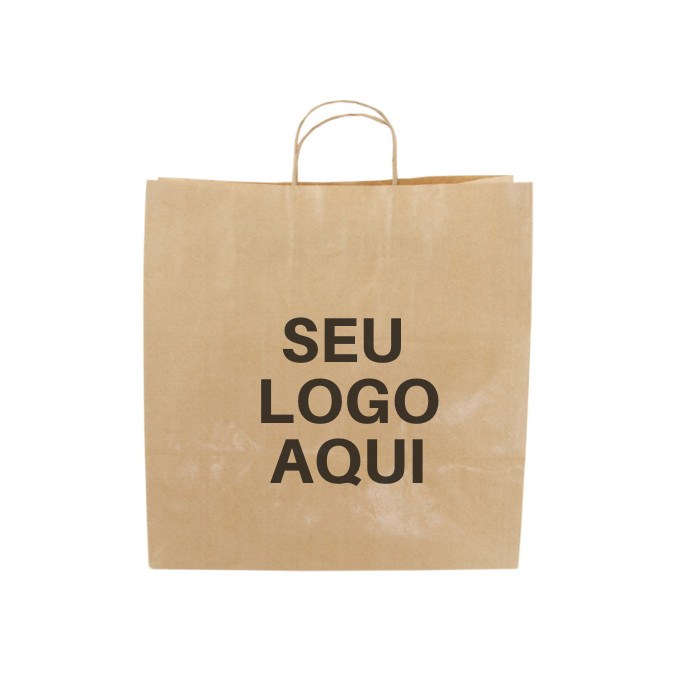 Sacola De Papel Kraft Delivery Personalizada 100 Unidades