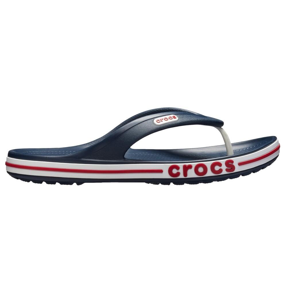 Chinelo crocs bayaband flip navy/pepper em Oferta na Shopee