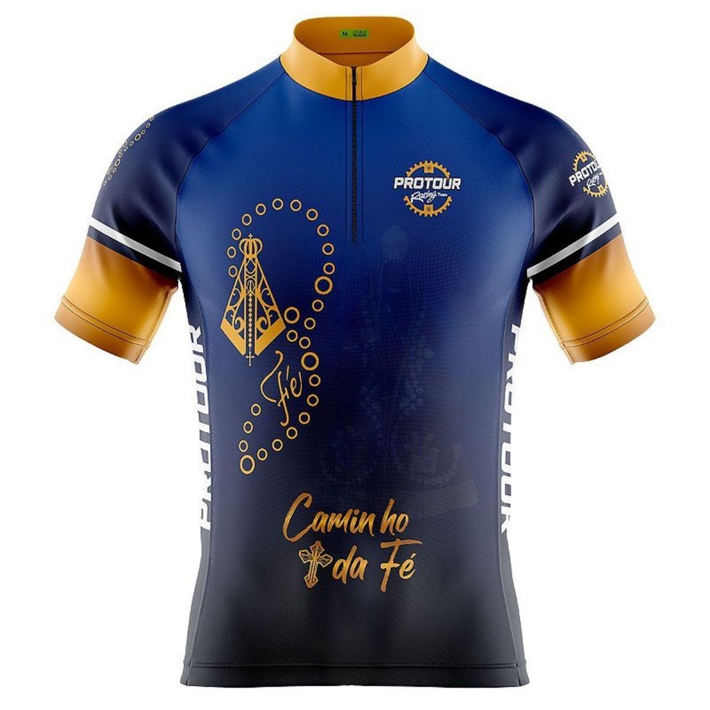 Camiseta Ciclismo Masculina Dryfit Proteção UV Bike MTB Speed Caminhos da Fé