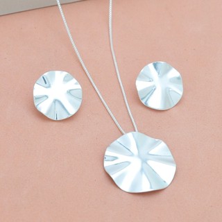 Conjunto Colar e Brinco Prata Feminino Redondo Ondulado Cordão Gargantilha Banhado a Prata 925 em Oferta na Shopee