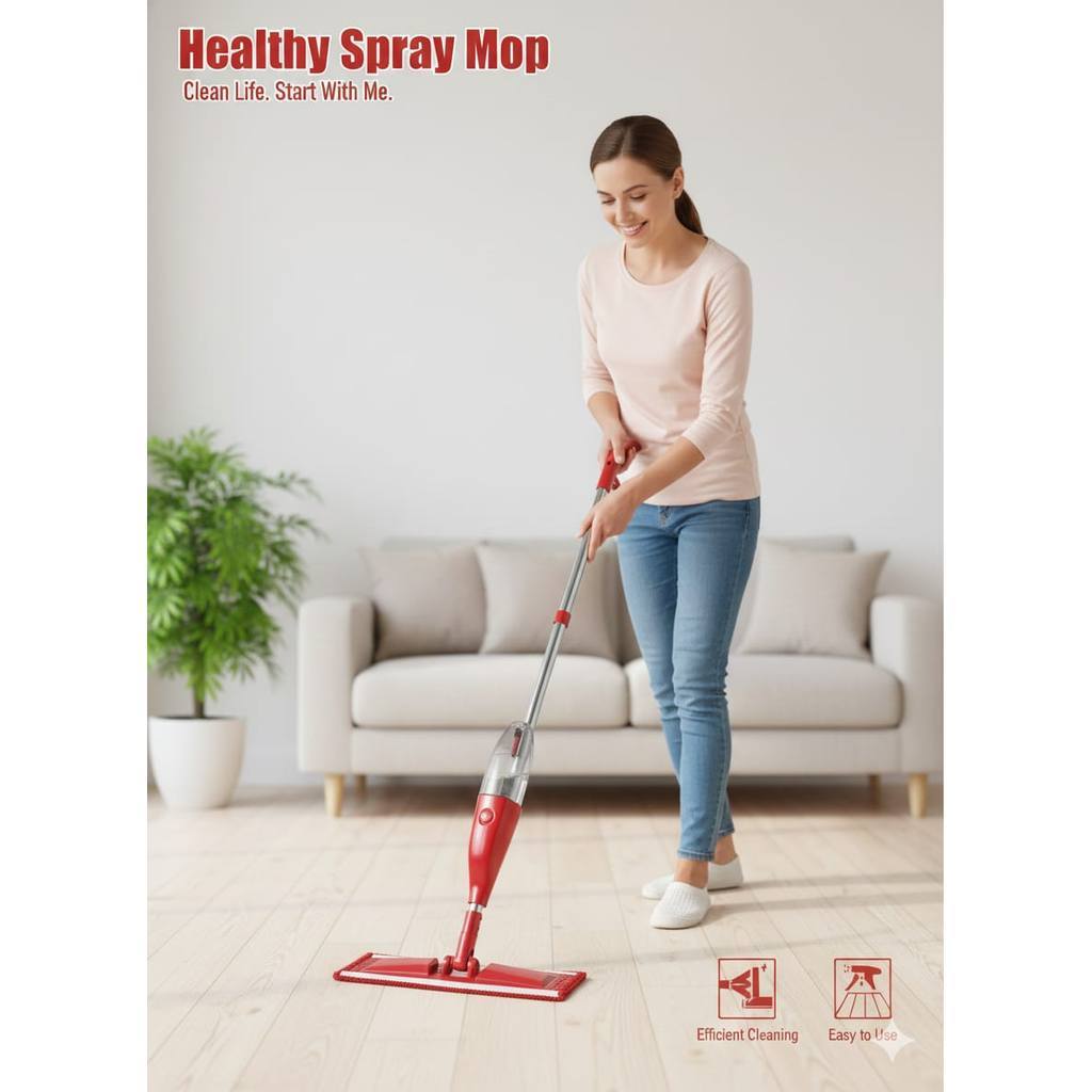 Mop Spray PRO Magico Com Reservatório Rodo De Limpeza Refil Microfibra