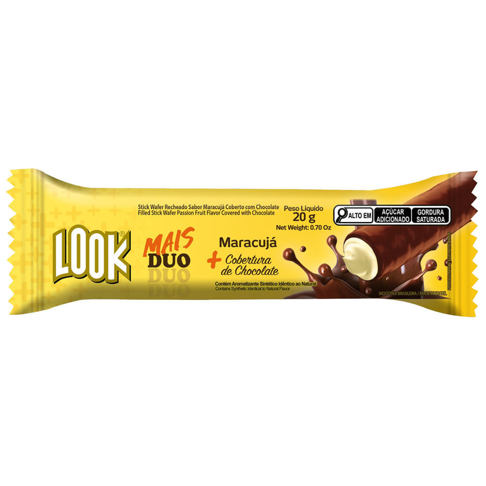 Chocolate Look Mais Duo Maracujá com Cobertura de Chocolate 20g em Oferta na Shopee