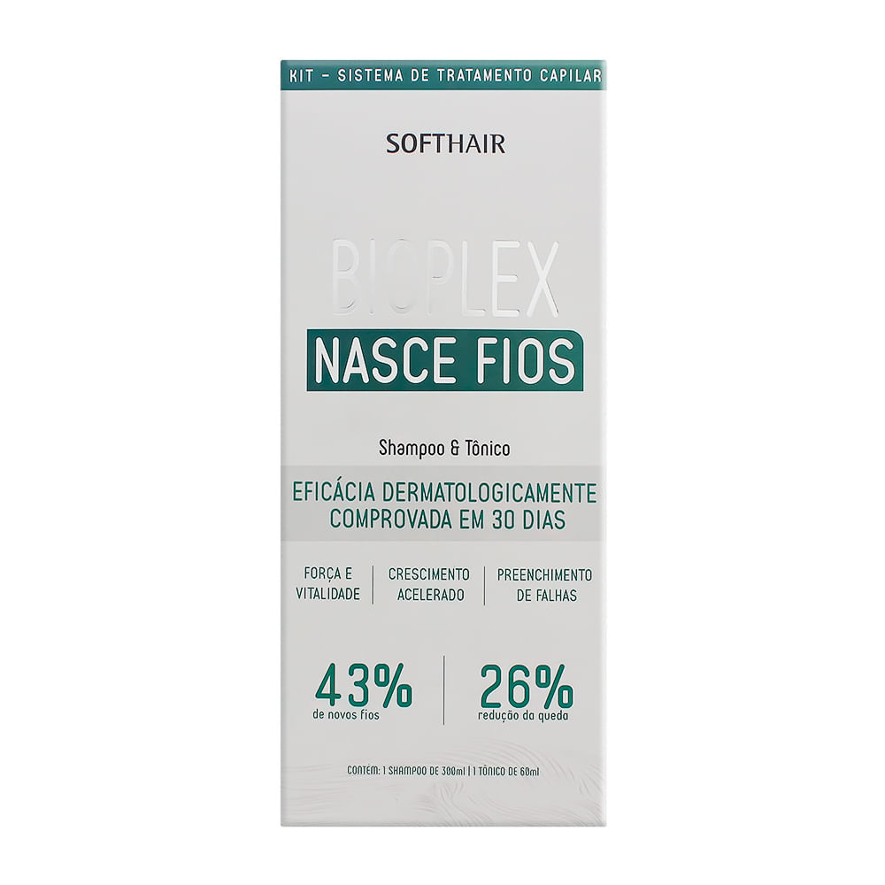 Kit Soft Hair Bioplex Nasce Fios Shampoo 300ml + Tônico 60ml em Oferta na Shopee