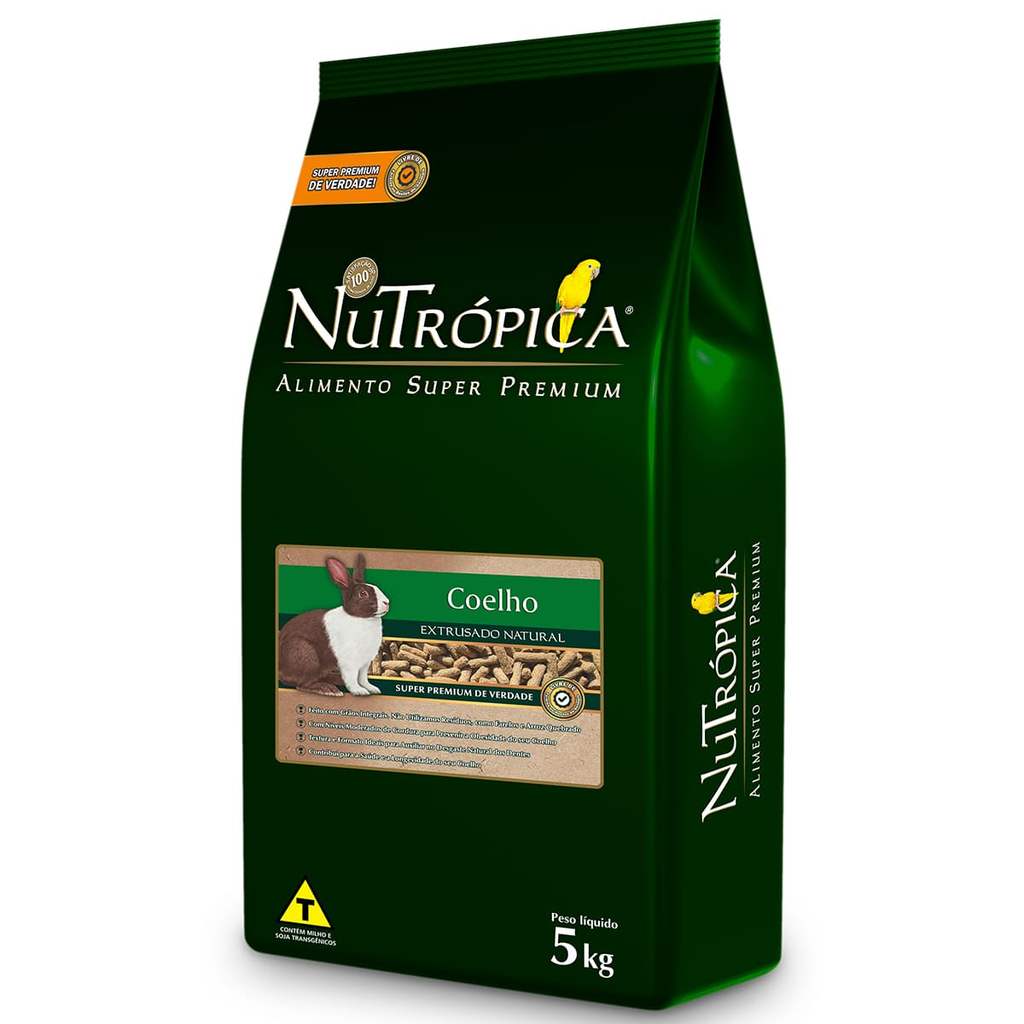 Ração Nutrópica Super Premium Coelho Natural 5kg Alimento Completo Comida para Coelhos