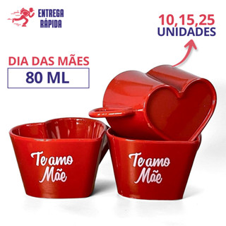 Kit Xícaras Dia Das Mães Coração Vermelha 80ml em Oferta na Shopee