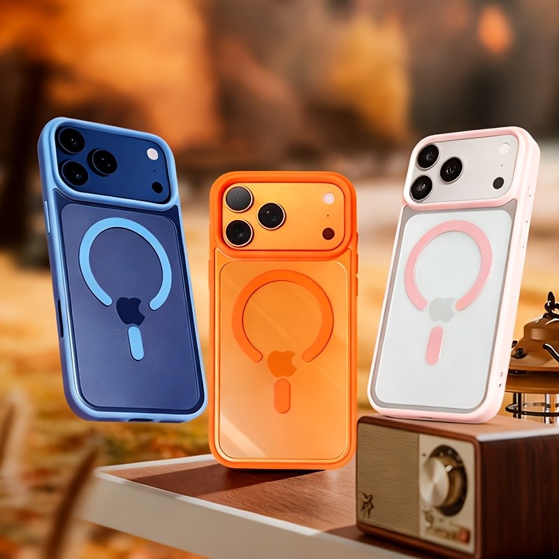 Capa De Telefone-Laranja De Carregamento Magnético Premium Projetada Para Iphone 17 Pro Max E Compatível Com Modelos 16
