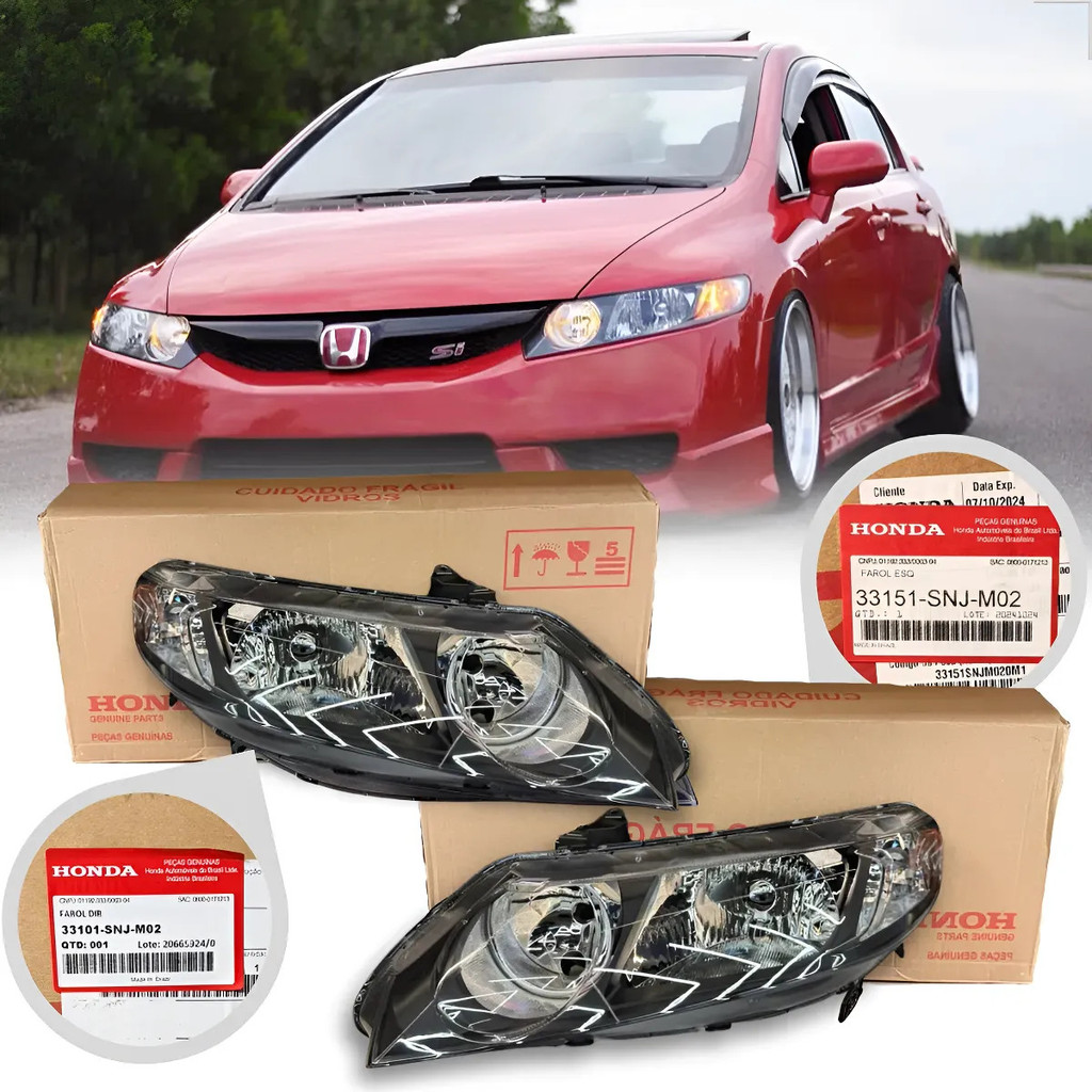 Farol New Honda Civic 2007 2008 2009 2010 2011 G8 e Si Original Honda