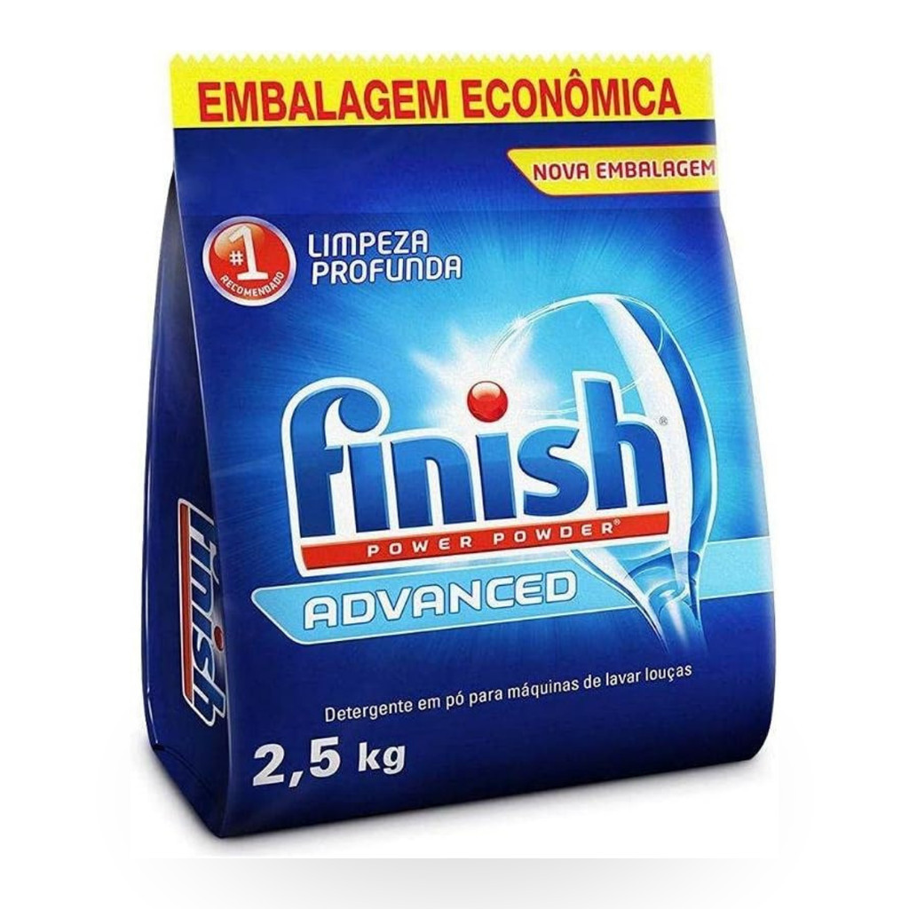 Imagem Detergente Em Pó Finish Para Lava Louças 2,5kg Limpeza Profunda ,