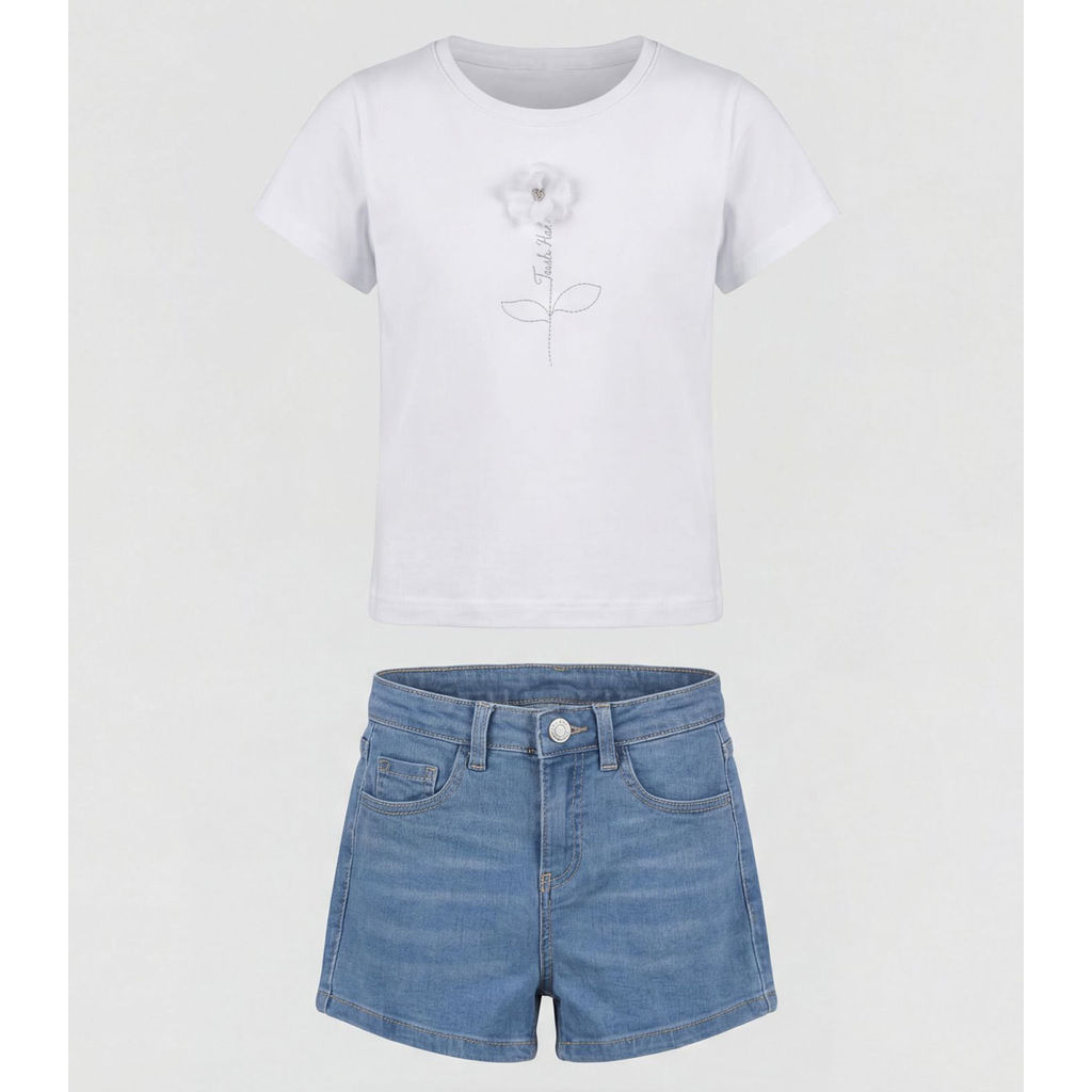 Conjunto Infantil Blusa com Shorts Trick Nick Branco