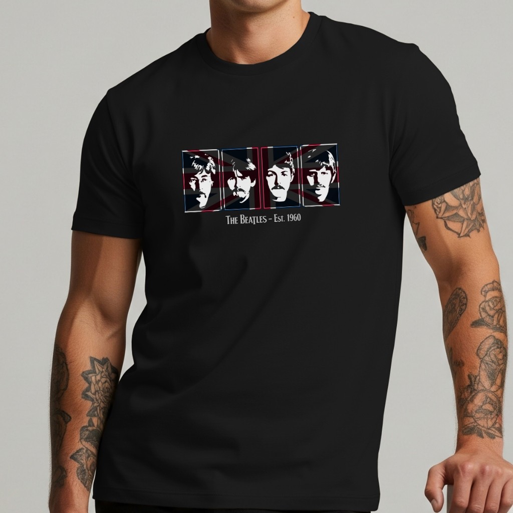 Camiseta Unissex The Beatles Retro Lançamento Camiseta 100% Algodão Camisetão Solta Plus Size Camiseta - VS Shopp