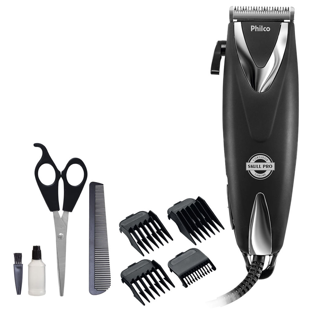 Cortador de Cabelos Philco PCR12CR Skull Pro Chrome 9 Em 1 em Oferta na Shopee