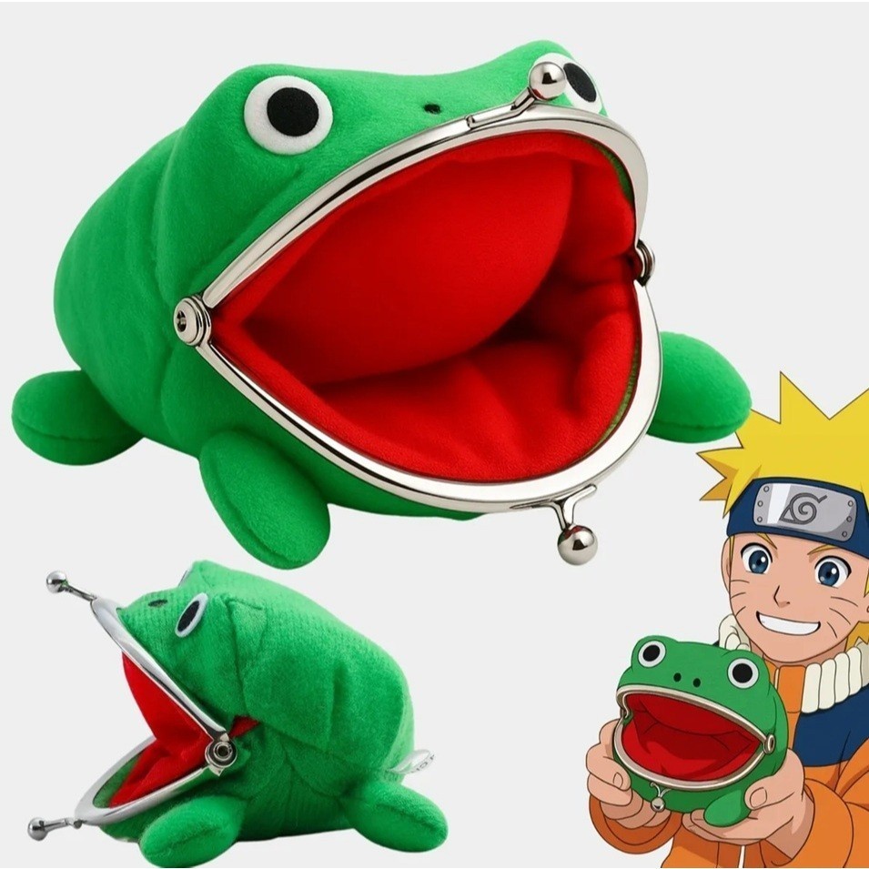 Carteira Porta Moedas Naruto Sapo de Pelúcia Anime Otaku Frog Wallet Carteirinha Ninja Gama-Chan