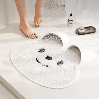 Tapete De Banho De Silicone Em Forma De Coelho Com Antiderrapante e Massagem Esfoliante
