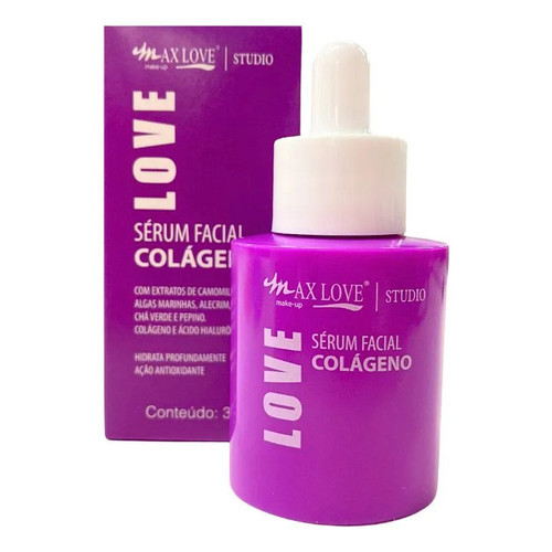 Sérum Facial Colágeno Hidratação Profunda Max Love 30ml Momento De Aplicação Dia/noite Tipo De Pele Todo Tipo De Pele