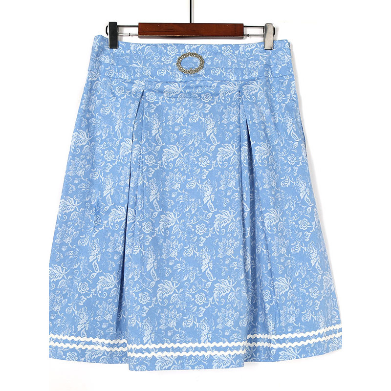 Saia 2025 primavera verão novo produto feminino cintura alta A linha saia All-Match Commuter saia Floral de comprimento