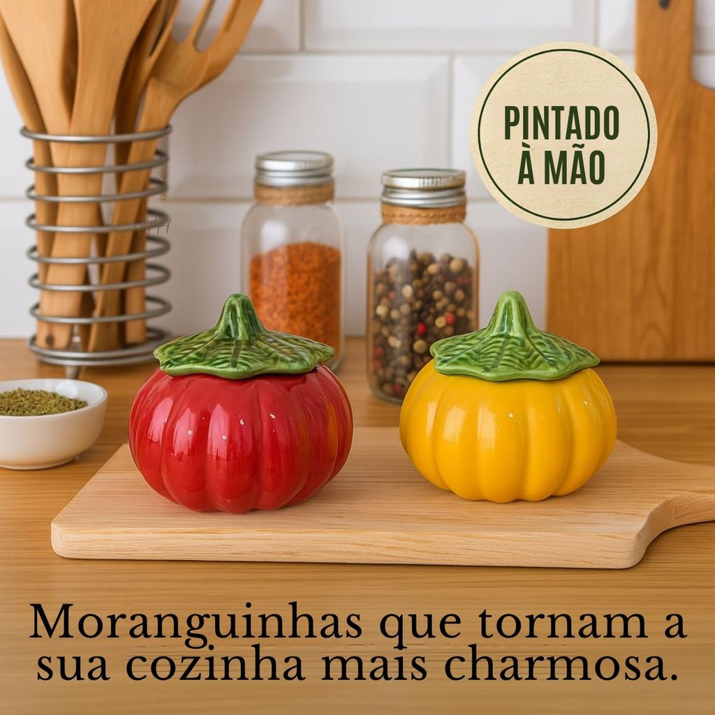 Moranguinhas Abóboras Pote Cerâmica Artesanal Pintando à Mão Mesa Posta Utensílio de Cozinha Trio ou individual em Oferta na Shopee