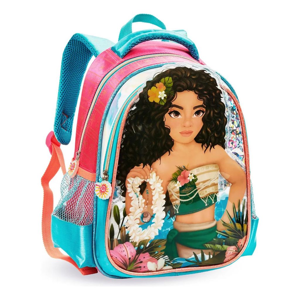 Mochila Costas Moana Mar Menina Escolar Infantil Denlex