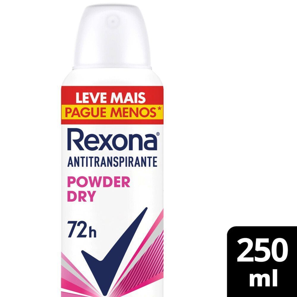Desodorante Antitranspirante Aerosol Rexona Powder Dry 250ml em Oferta na Shopee