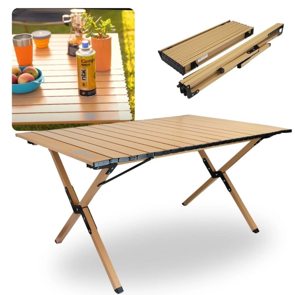 Mesa Dobrável Ntk Frade 90 Cm X 60 Cm Portátil em Aço para Camping e Pesca