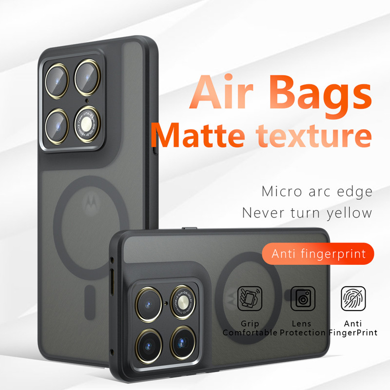 Para Motorola Moto Signature, Edge 70 Ultra , X70 Air Pro Caso ELVEV Airbags Duro PC Pele-Sensação Telefone Capa