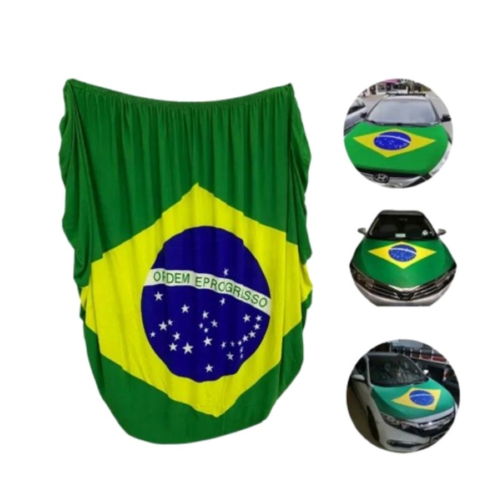 Bandeira do Brasil para Capô de Carro Copa 2026 Torcida Automotiva Seleção