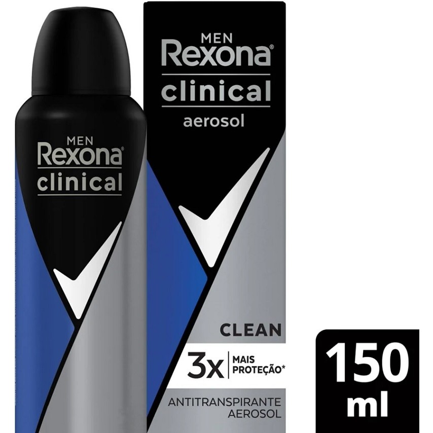 Desodorante Aerosol Rexona Men Clinical Clean 150Ml