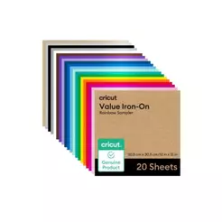 Transfer Termocolante, Cricut Iron-On, 30cm, 20 Folhas, Arco-íris