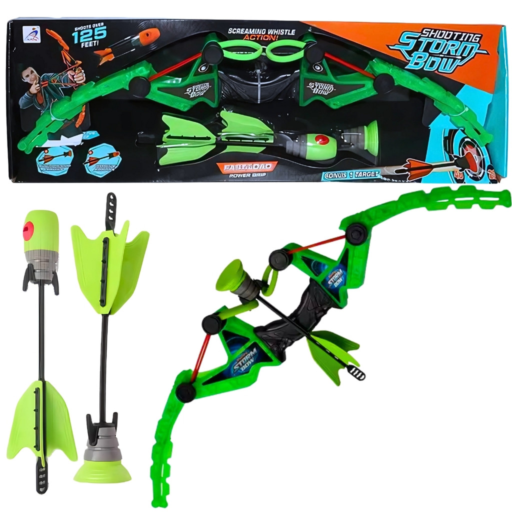 Brinquedo Lançador Arco E Flecha Verde 35 Metros - Castela em Oferta na Shopee