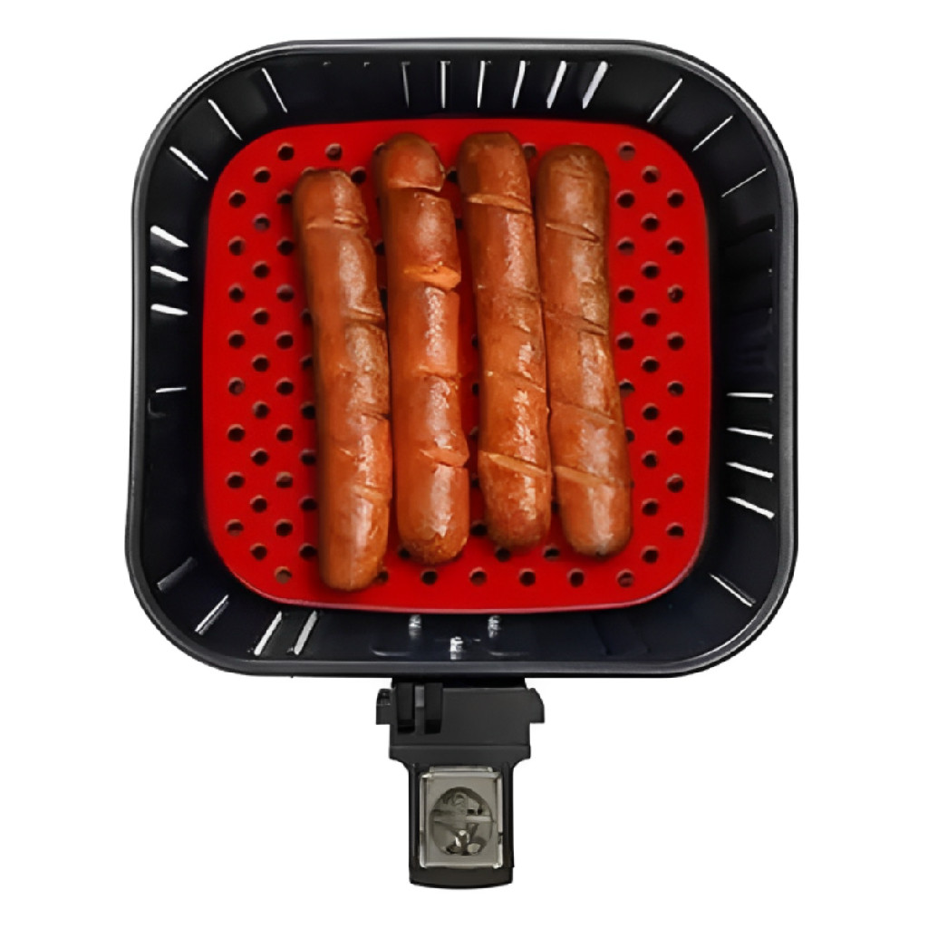 2 Und Tapete Cest Fritadeira Forno AirFryer Quadrado Silicone Furos Anti Aderente Anti Risco 19x19cm