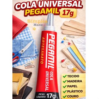 Cola Universal Pegamil 17g para Artesanato, EVA, Papel, Madeira e DIY – Secagem Rápida em Oferta na Shopee