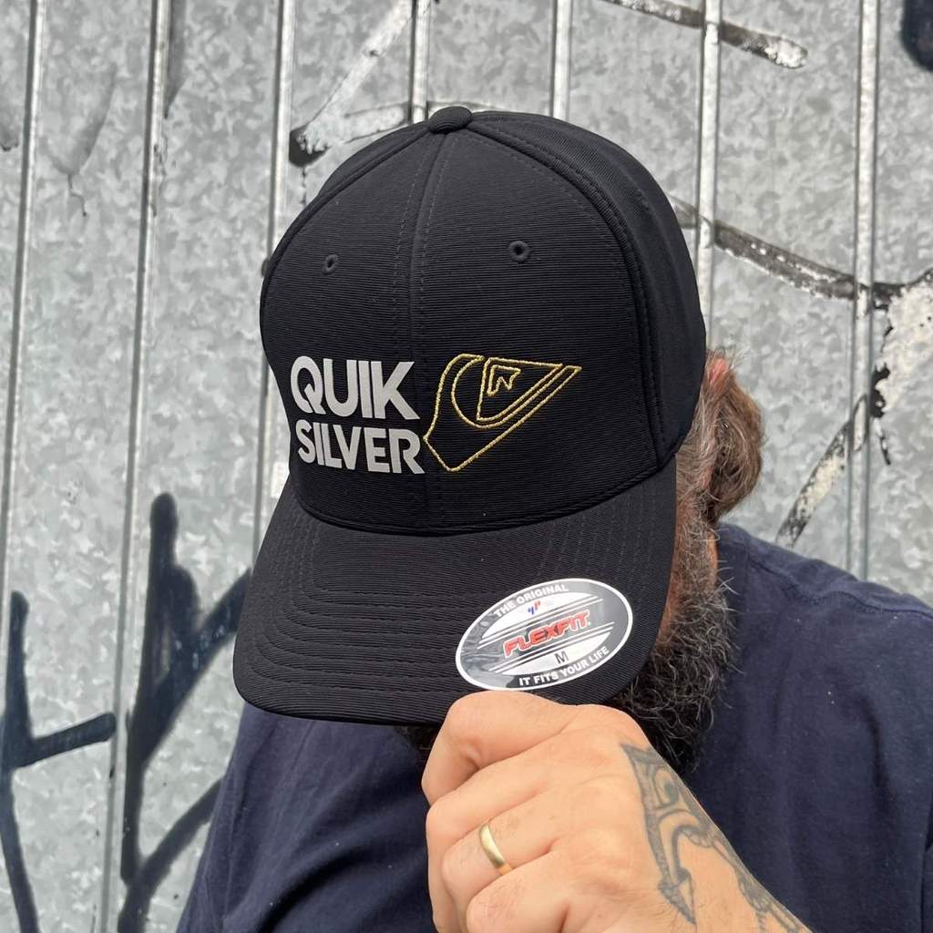 Boné Quiksilver Flexfit Silver Transfer Emb Preto M